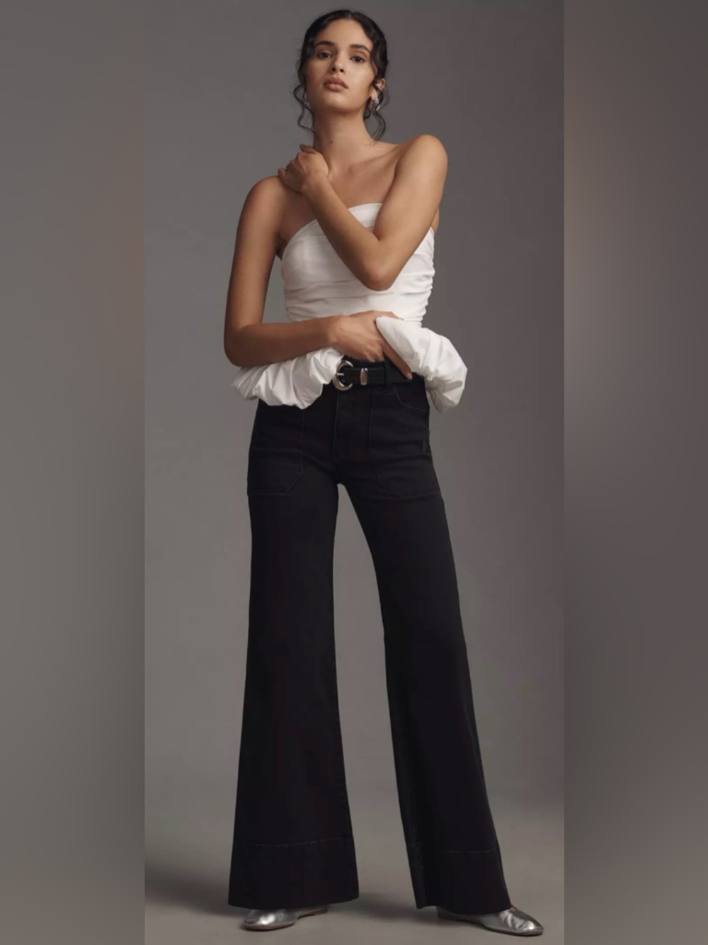 Pilcro Ryan Relaxed High-rise flared Jeans